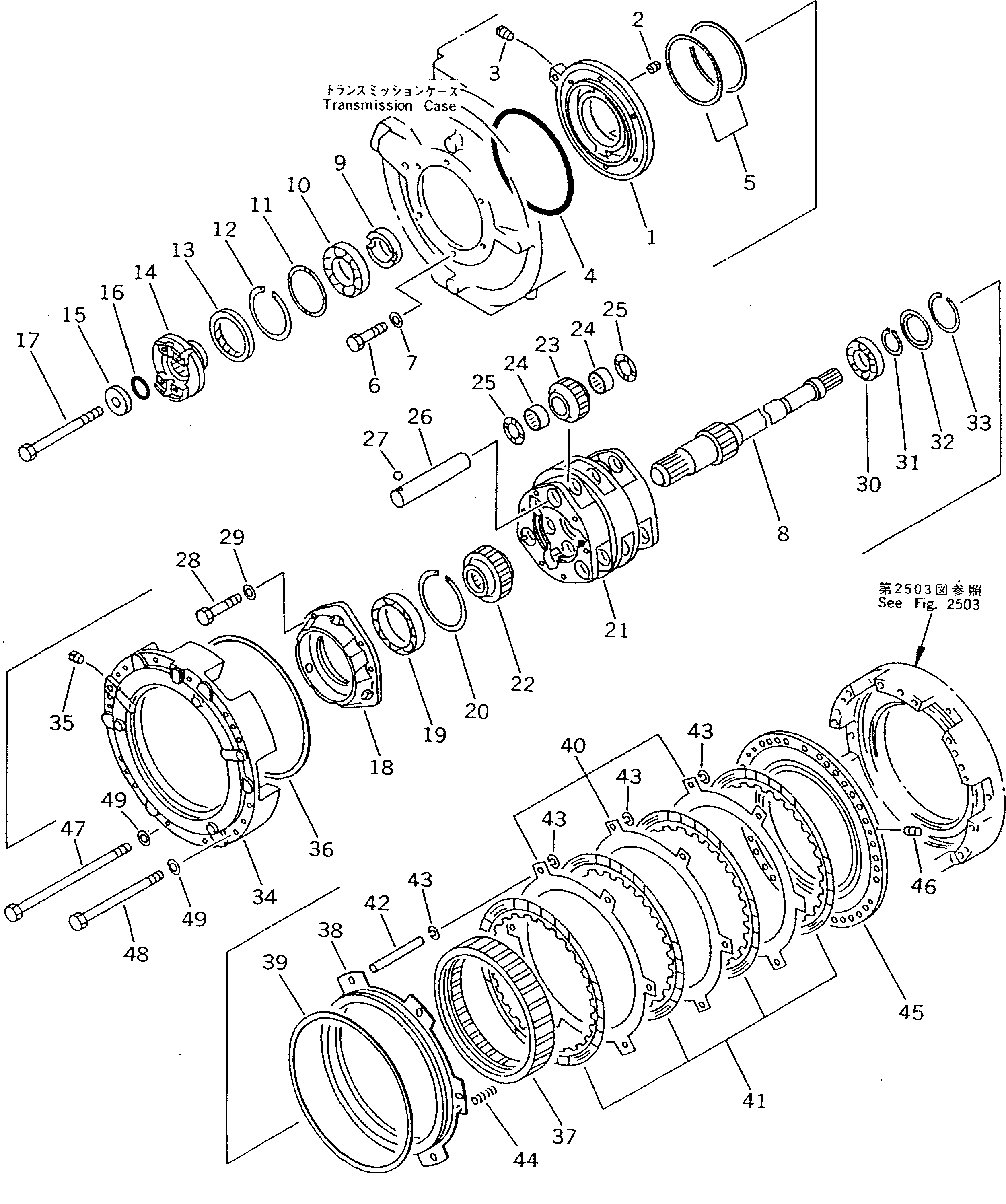 70. TRANSMISSION (2/6) FORWARD CLUTCH [2502] - Komatsu part D135A-1 S/N 10001-UP [d135a-1c]
