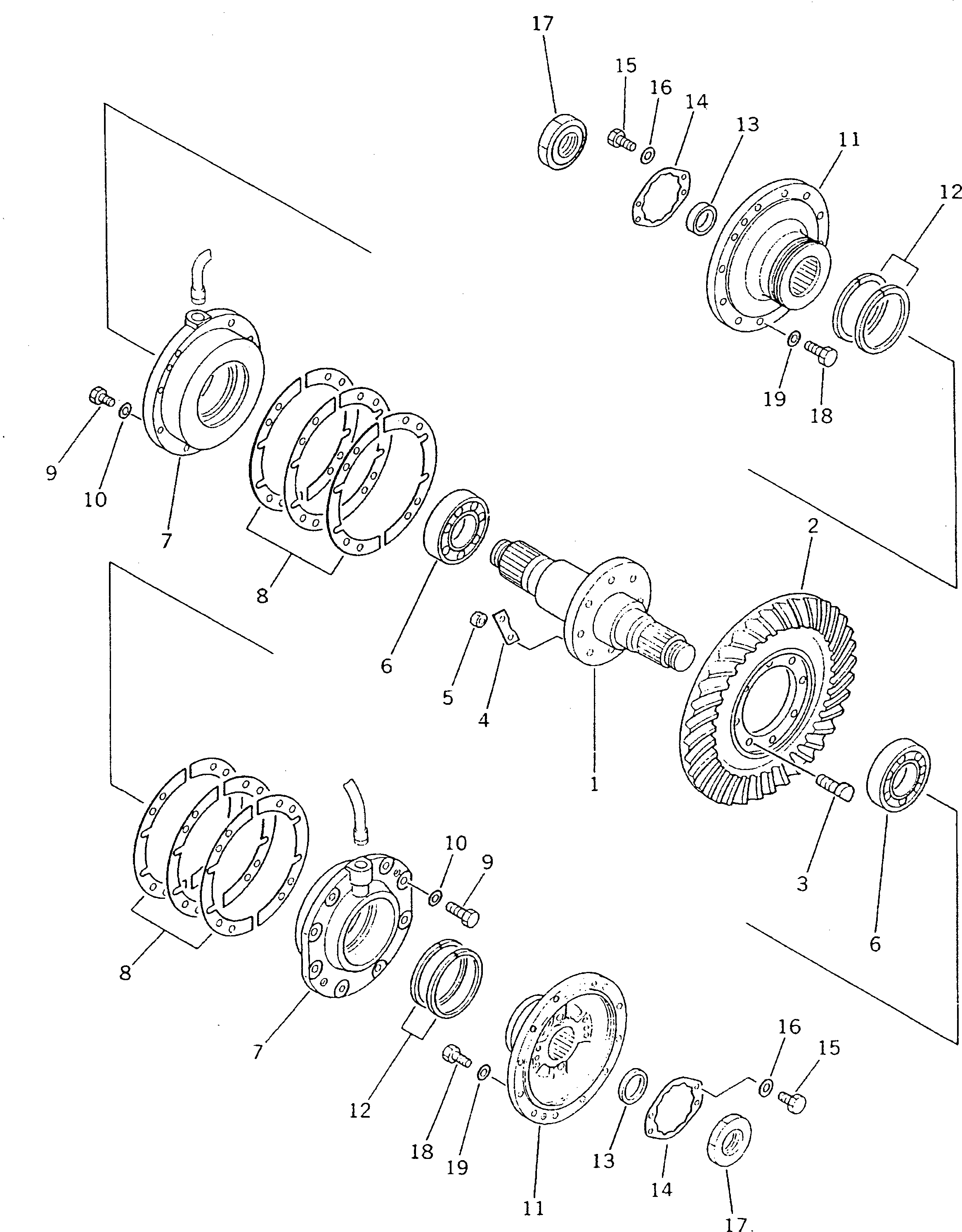 170. BEVEL GEAR AND SHAFT [2611] - Komatsu part D135A-1 S/N 10001-UP [d135a-1c]