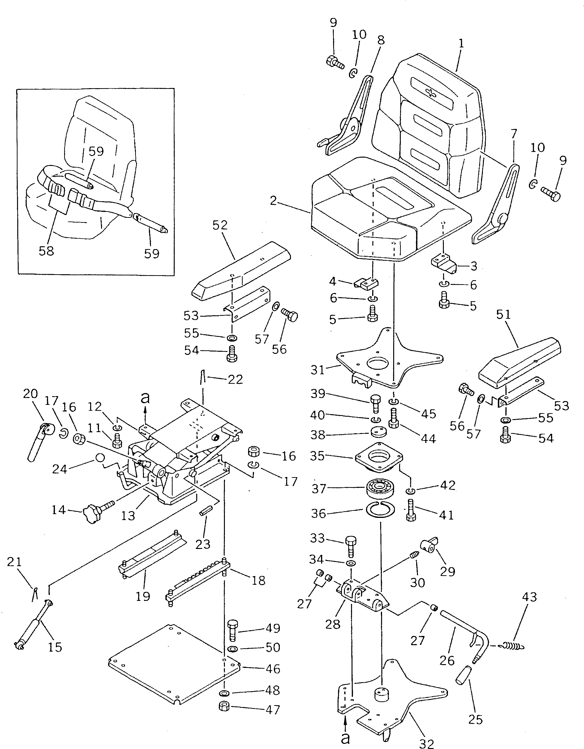 100. OPERATOR'S SEAT [5101] - Komatsu part D135A-1 S/N 10001-UP [d135a-1c]