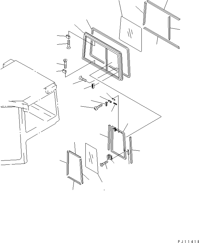 140. STEEL CAB (REAR WINDOW) (3/9) [5503] - Komatsu part D135A-1 S/N 10001-UP [d135a-1c]