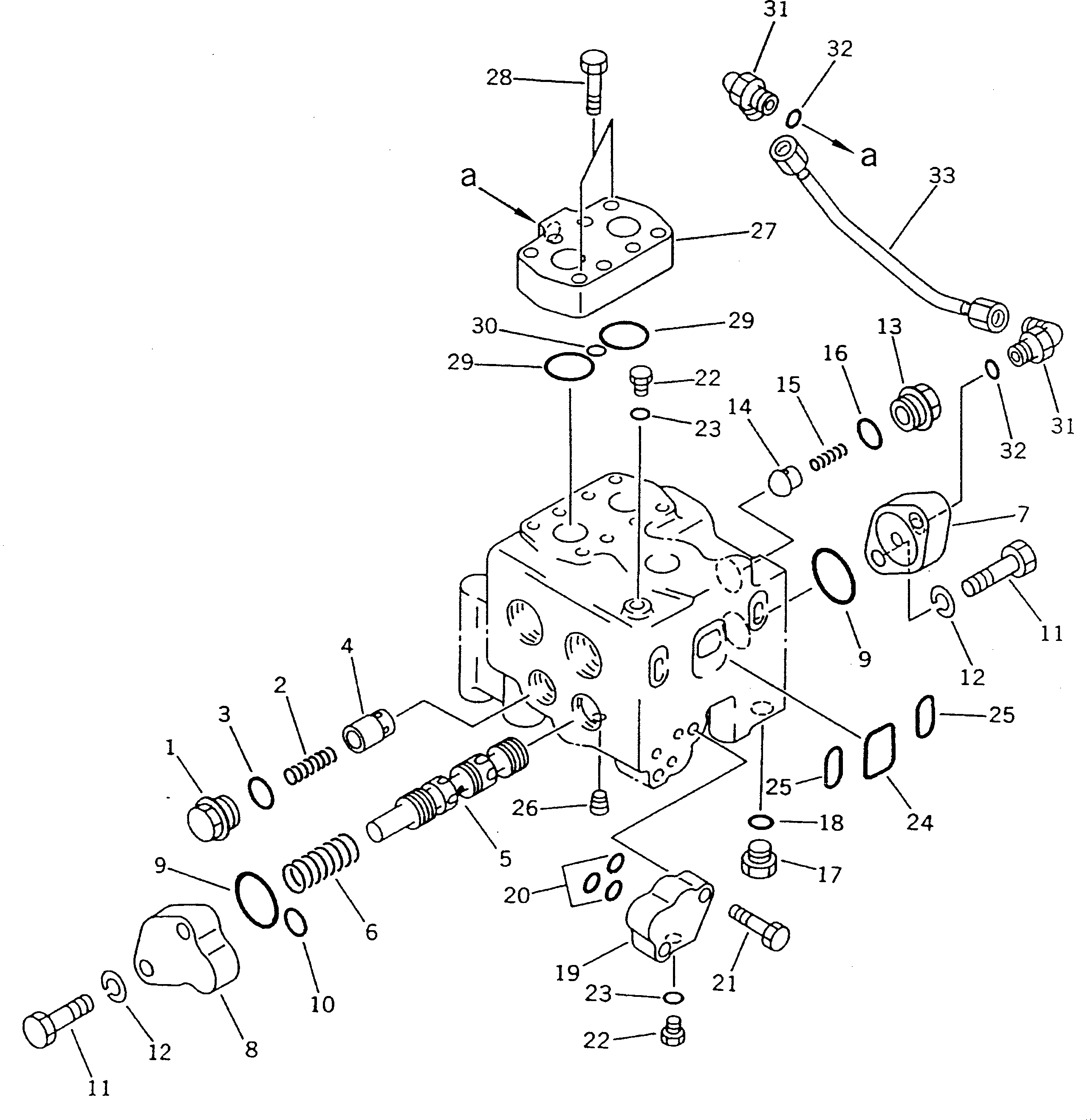 90. BLADE CONTROL VALVE (3/5) [6203] - Komatsu part D135A-1 S/N 10001-UP [d135a-1c]