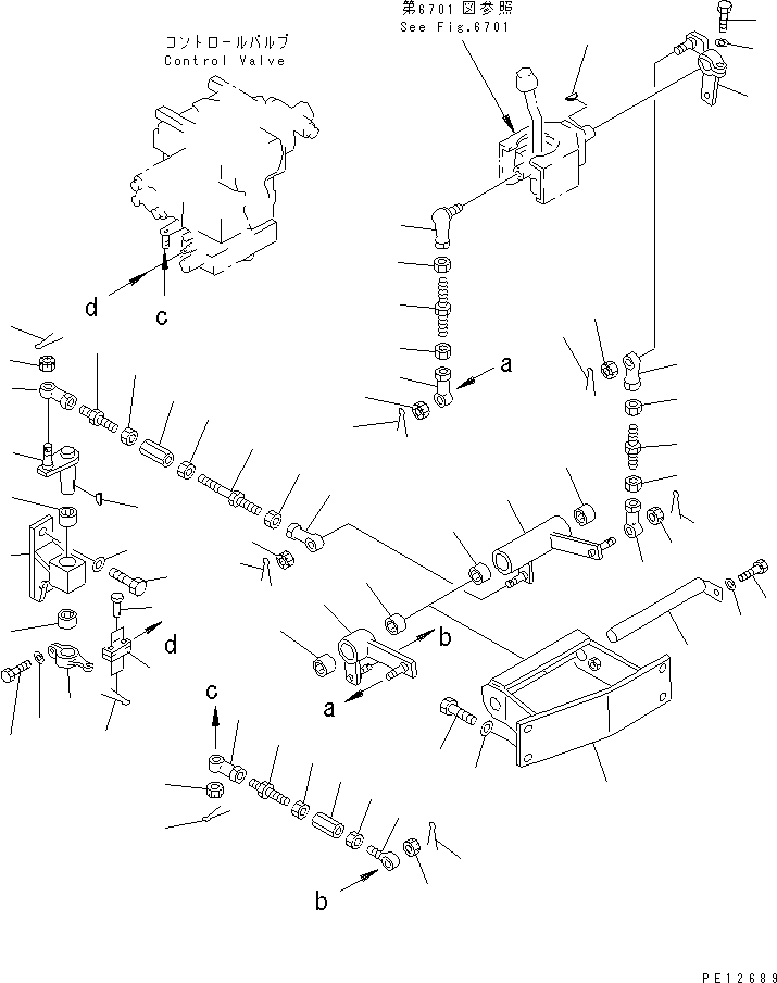 250. BLADE CONTROL LINKAGE [6703] - Komatsu part D135A-1 S/N 10001-UP [d135a-1c]
