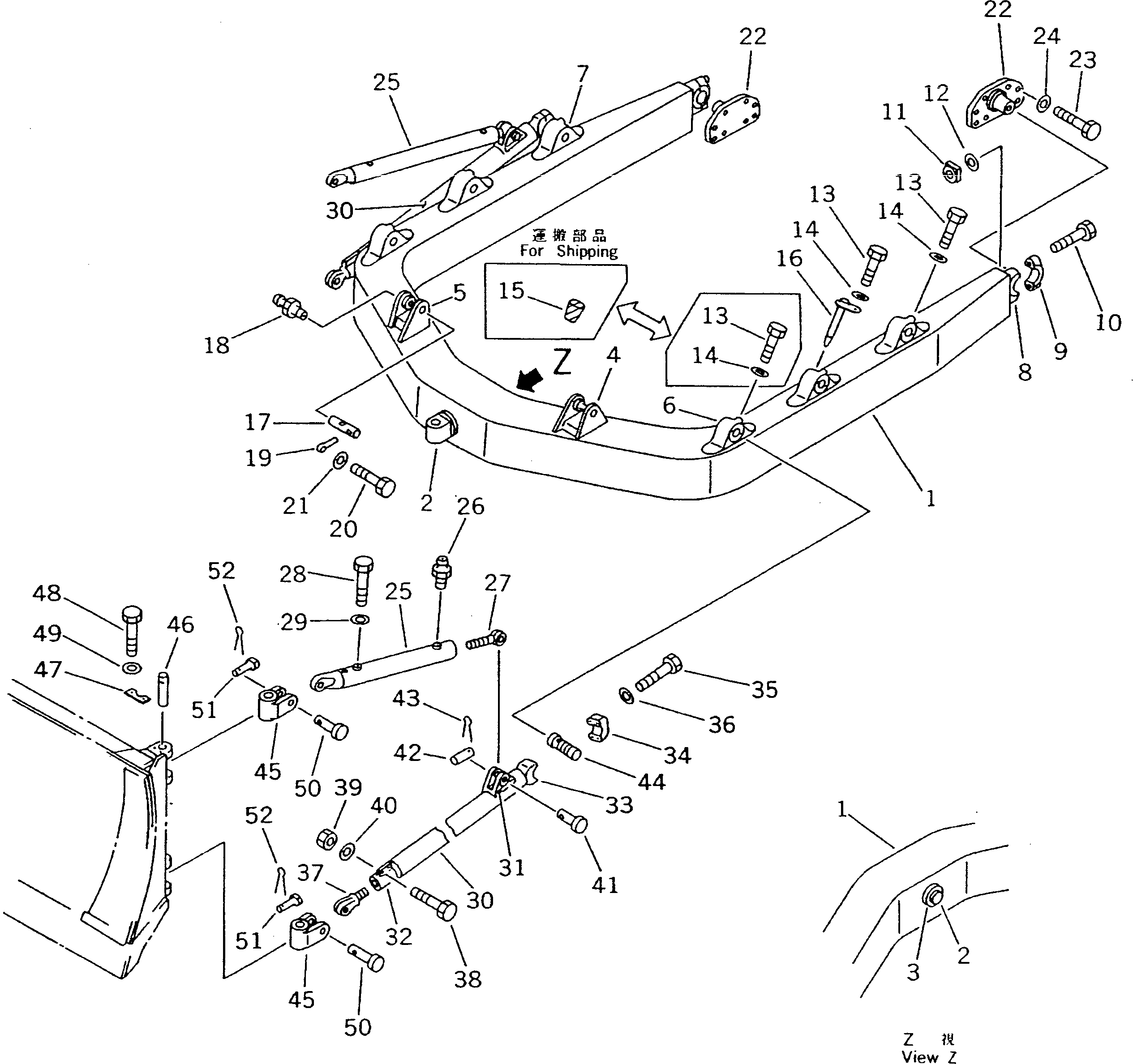 70. C-FRAME [7103] - Komatsu part D135A-1 S/N 10001-UP [d135a-1c]