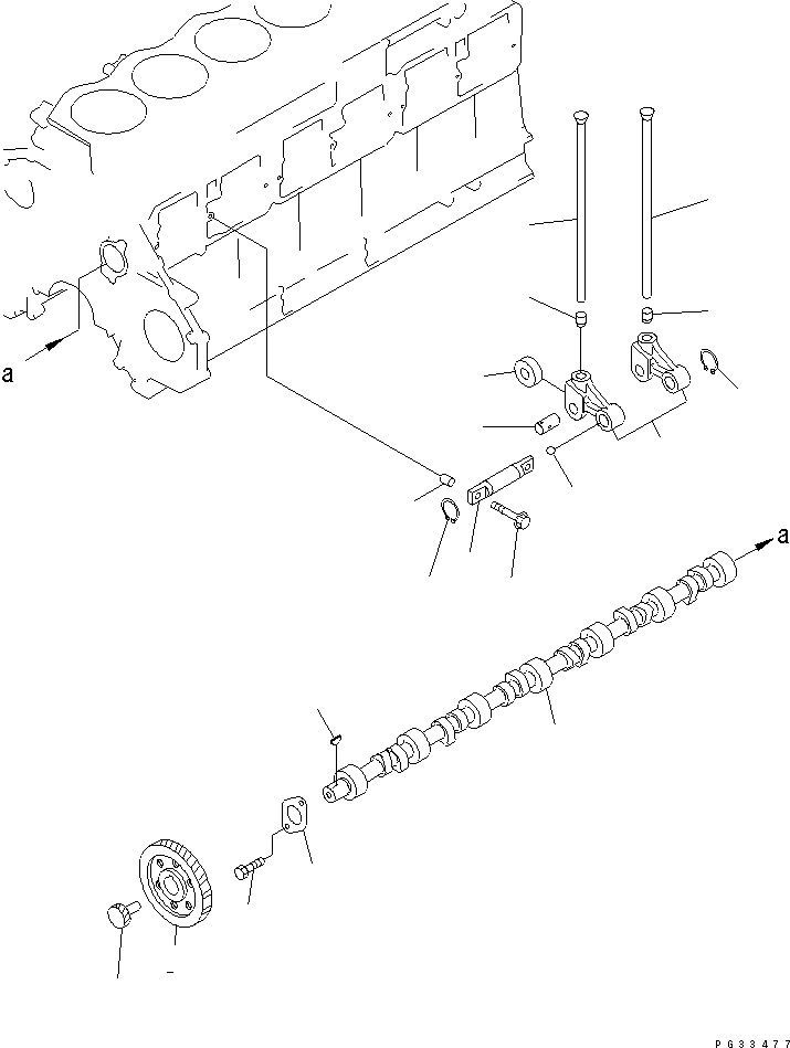 90. CAMSHAFT [0241] - Komatsu part D135A-1 S/N 10001-UP [d135a-1c]