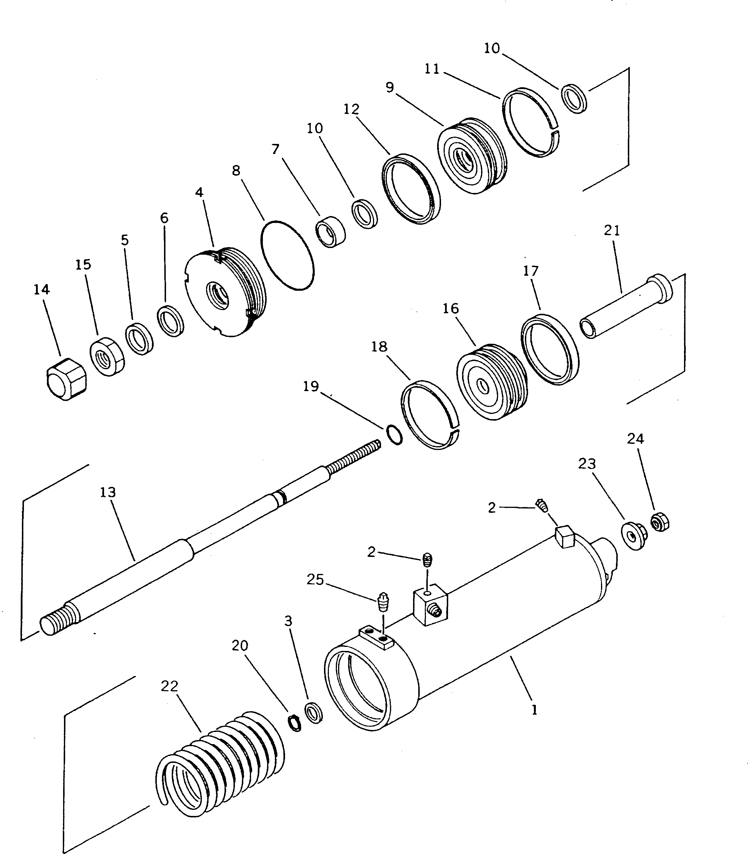 260. BRAKE CYLINDER (WITH BRAKE ASSISTOR) [4701] - Komatsu part D135A-2 S/N 10301-UP [d135a-2c]