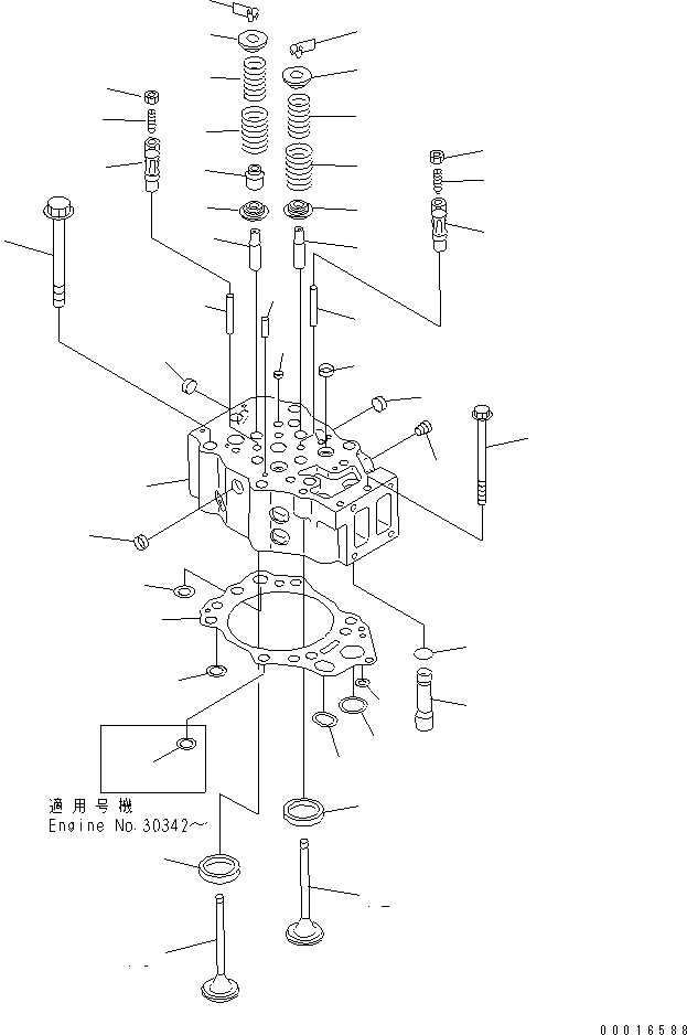 20. CYLINDER HEAD(#19731-) [A1010-A4A1A] - Komatsu part D135A-2 S/N 10301-UP [d135a-2c]