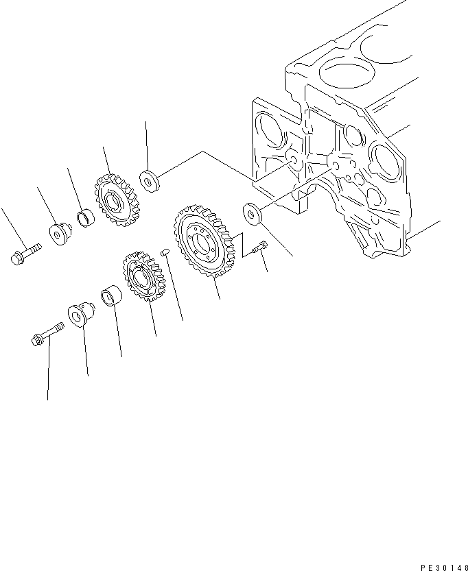 270. IDLER GEAR(#18433-) [A2050-A4A1A] - Komatsu part D135A-2 S/N 10301-UP [d135a-2c]