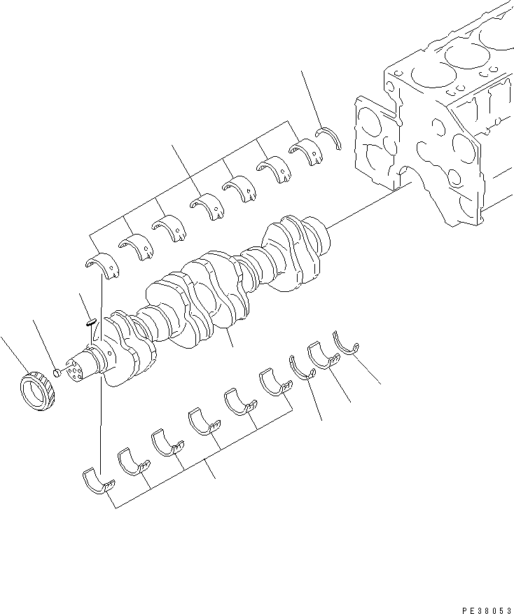 360. CRANKSHAFT(#12585-) [A2310-A4A1] - Komatsu part D135A-2 S/N 10301-UP [d135a-2c]