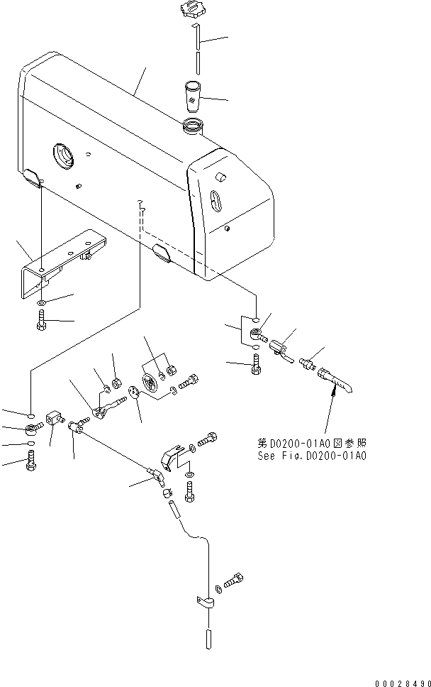 10. FUEL TANK [D0100-01A0] - Komatsu part D155A-2A S/N 57001-UP (SA6D140E-2 (Emission) Eng. Installed) [d155a-0c]