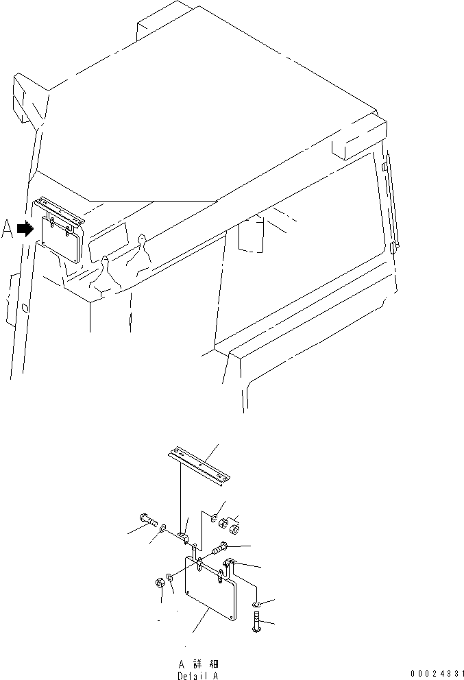 180. STEEL CAB (SAN VISOR) [K0200-13A2] - Komatsu part D155A-2A S/N 57001-UP (SA6D140E-2 (Emission) Eng. Installed) [d155a-0c]