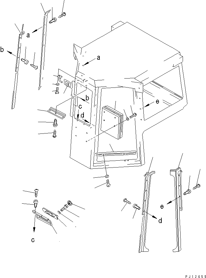 220. STEEL CAB (FURNITURE IN CAB¤ FRONT) (4/9)(#57001-57875) [K0210-04A0] - Komatsu part D155A-2A S/N 57001-UP (SA6D140E-2 (Emission) Eng. Installed) [d155a-0c]