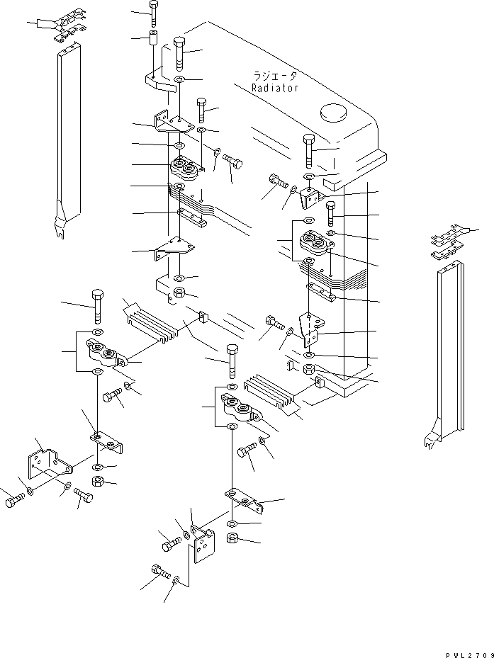 40. RADIATOR MOUNT(#57120-) [M2110-02A0] - Komatsu part D155A-2A S/N 57001-UP (SA6D140E-2 (Emission) Eng. Installed) [d155a-0c]