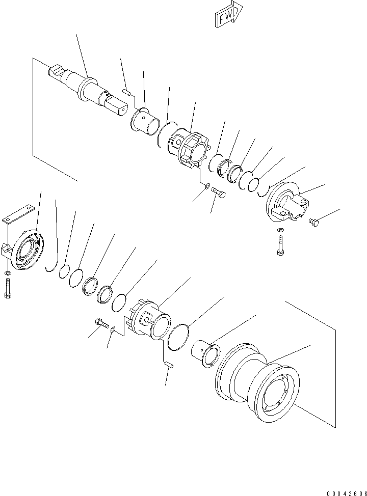 470. TRACK ROLLER (SINGLE) (R.H.) (COLD WEATHER (B) SPEC.) [R2100-14A4] - Komatsu part D155A-2A S/N 57001-UP (SA6D140E-2 (Emission) Eng. Installed) [d155a-0c]