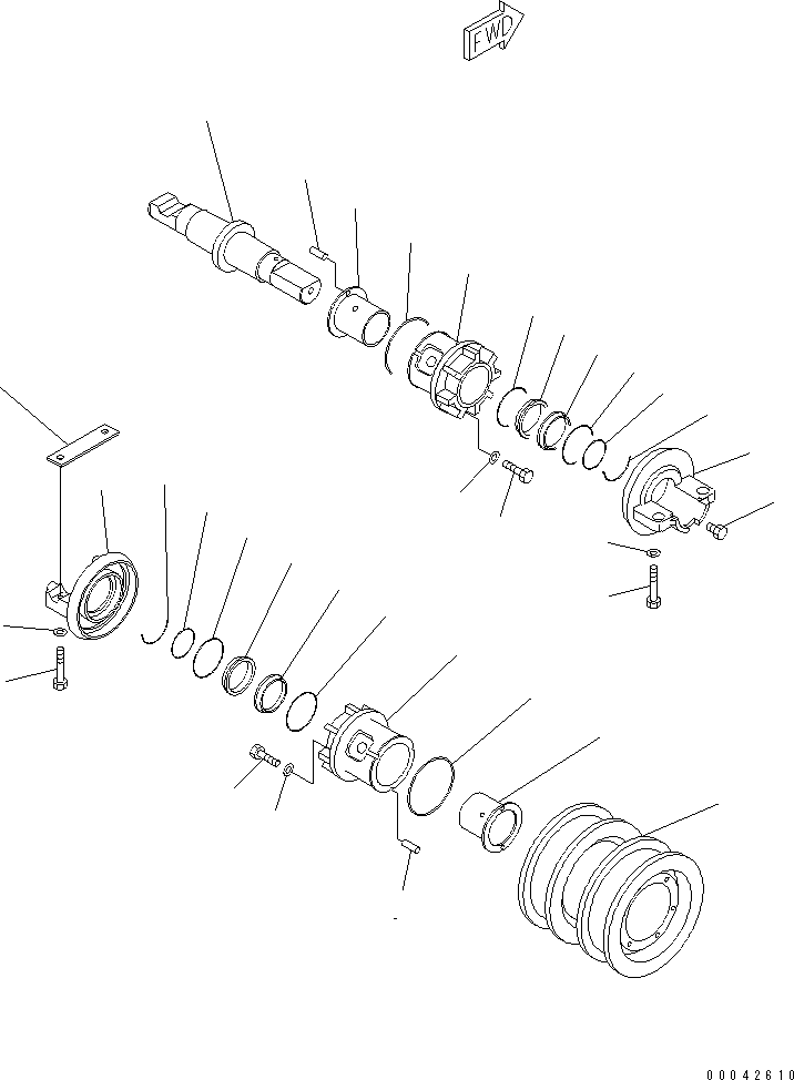 480. TRACK ROLLER (DOUBLE) (R.H.) [R2100-15A0] - Komatsu part D155A-2A S/N 57001-UP (SA6D140E-2 (Emission) Eng. Installed) [d155a-0c]