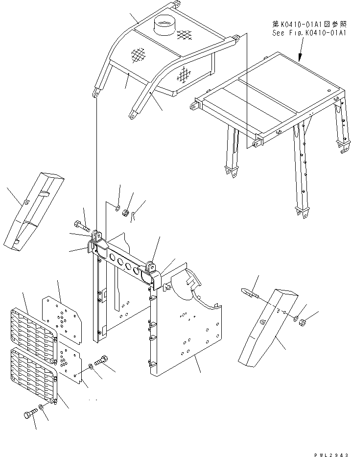 40. CAB GUARD SWEEPER (JUNGLE SPEC.) (1/2)(#57001-57119) [W2119-01A0] - Komatsu part D155A-2A S/N 57001-UP (SA6D140E-2 (Emission) Eng. Installed) [d155a-0c]