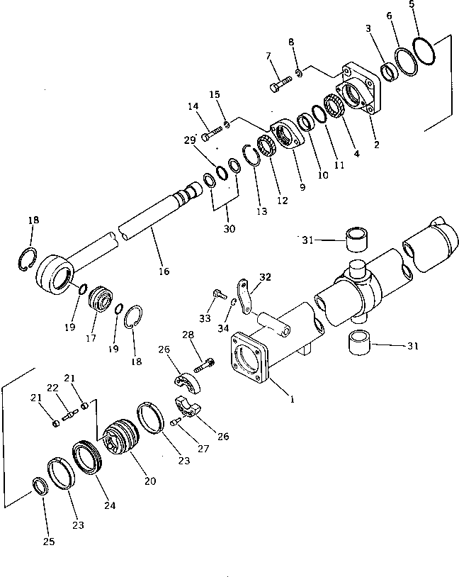 100. BLADE LIFT CYLINDER (1/2) [Y1620-01A0] - Komatsu part D155A-2A S/N 57001-UP (SA6D140E-2 (Emission) Eng. Installed) [d155a-0c]