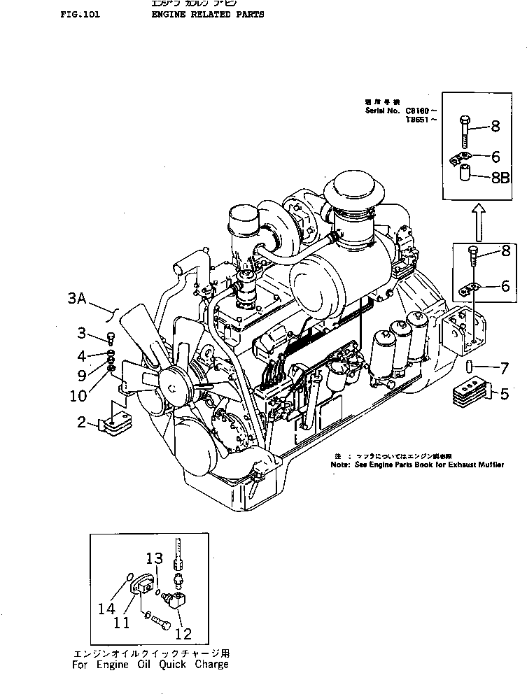 10. ENGINE RELATED PARTS [101] - Komatsu part D155A-1 S/N 5508-UP [d155a-1c]