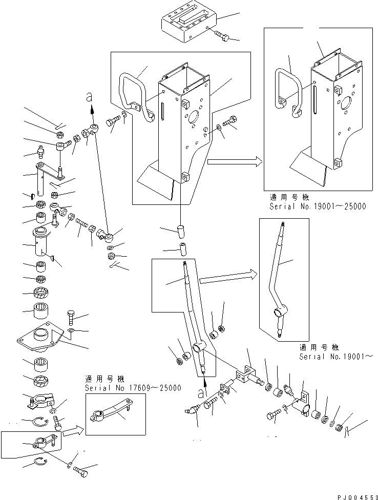 280. GEARSHIFT LEVER(#17001-25000) [265C] - Komatsu part D155A-1 S/N 5508-UP [d155a-1c]