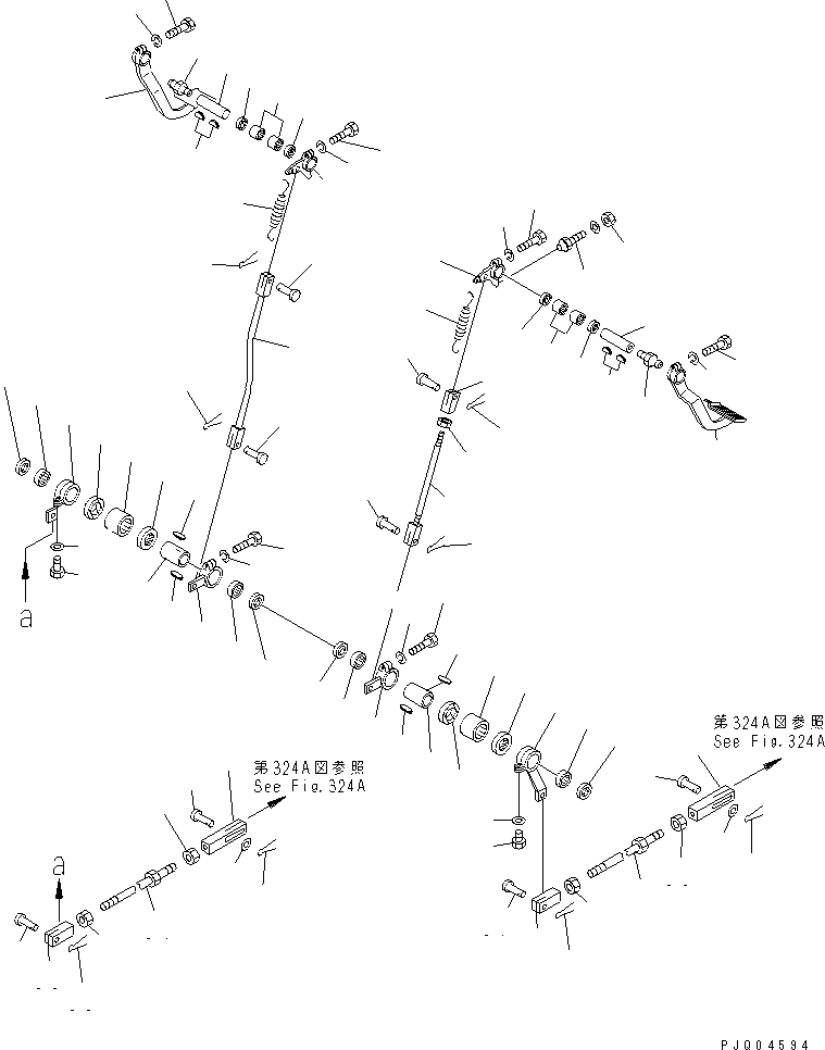 250. BRAKE PEDAL(#17001-25000) [323C] - Komatsu part D155A-1 S/N 5508-UP [d155a-1c]
