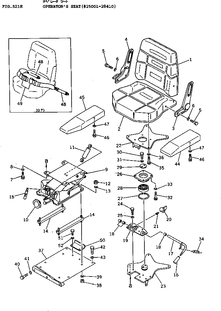 710. OPERATOR'S SEAT(#25001-28410) [521E] - Komatsu part D155A-1 S/N 5508-UP [d155a-1c]