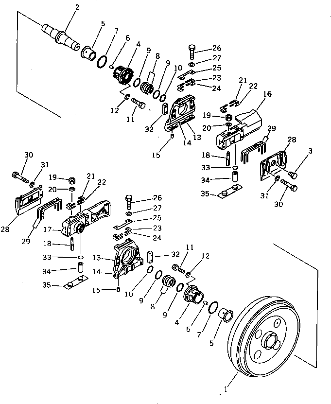 60. IDLER [3101] - Komatsu part D155A-2 S/N 50001-UP (S6D155-4 Eng. Installed) [d155a-2c]
