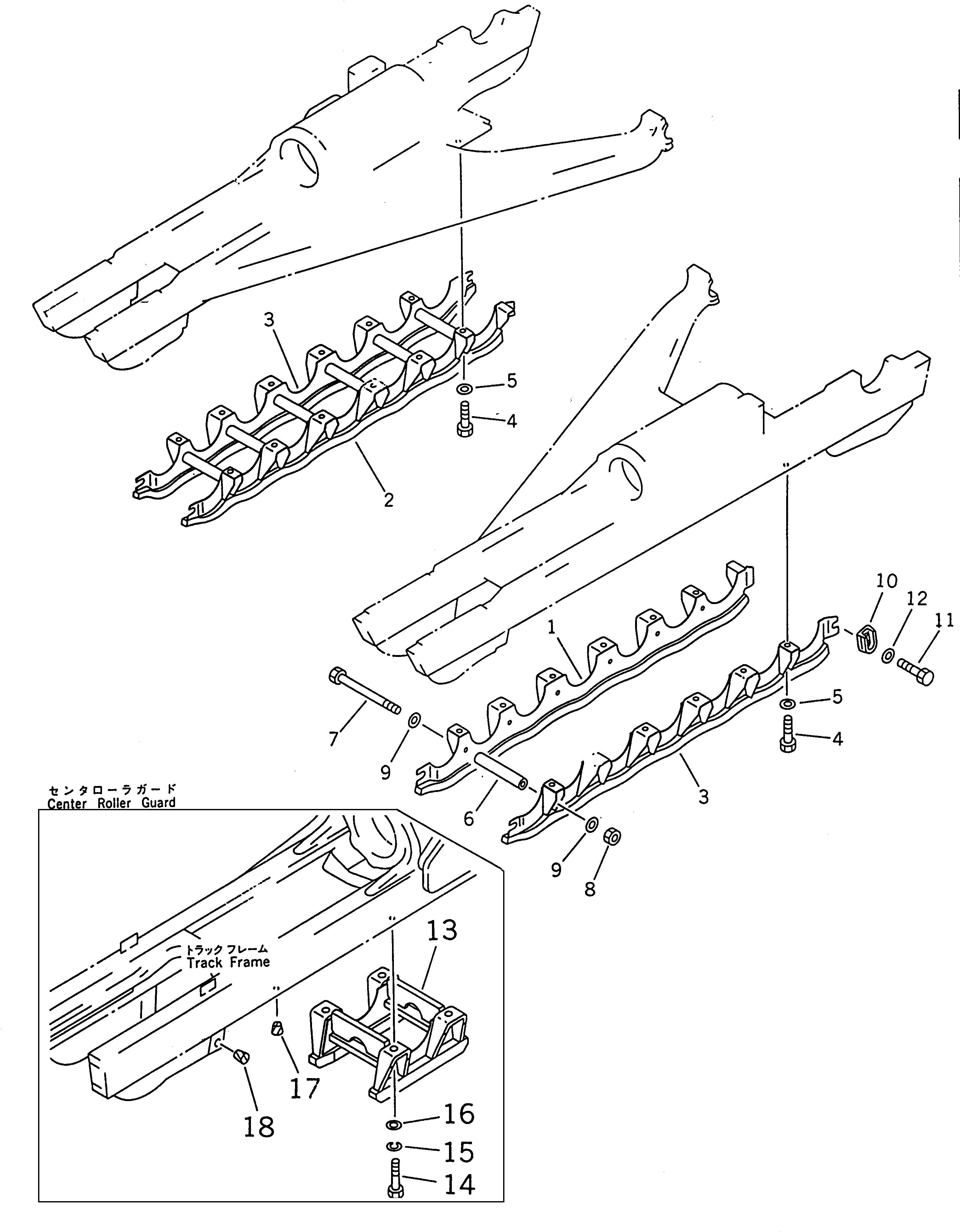 90. TRACK ROLLER GUARD [3211] - Komatsu part D155A-2 S/N 50001-UP (S6D155-4 Eng. Installed) [d155a-2c]