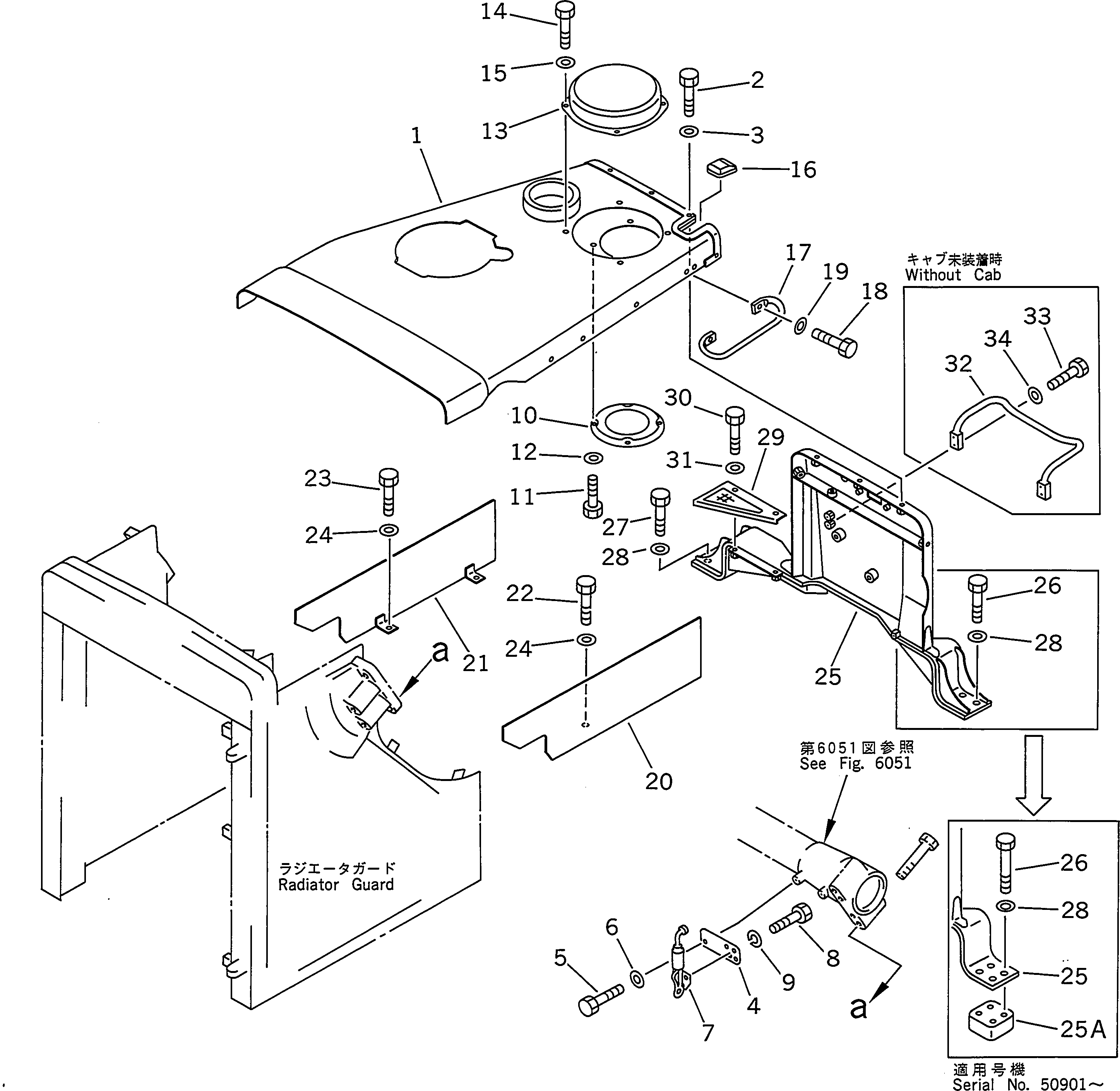30. ENGINE HOOD AND DASHBOAD [5003] - Komatsu part D155A-2 S/N 50001-UP (S6D155-4 Eng. Installed) [d155a-2c]