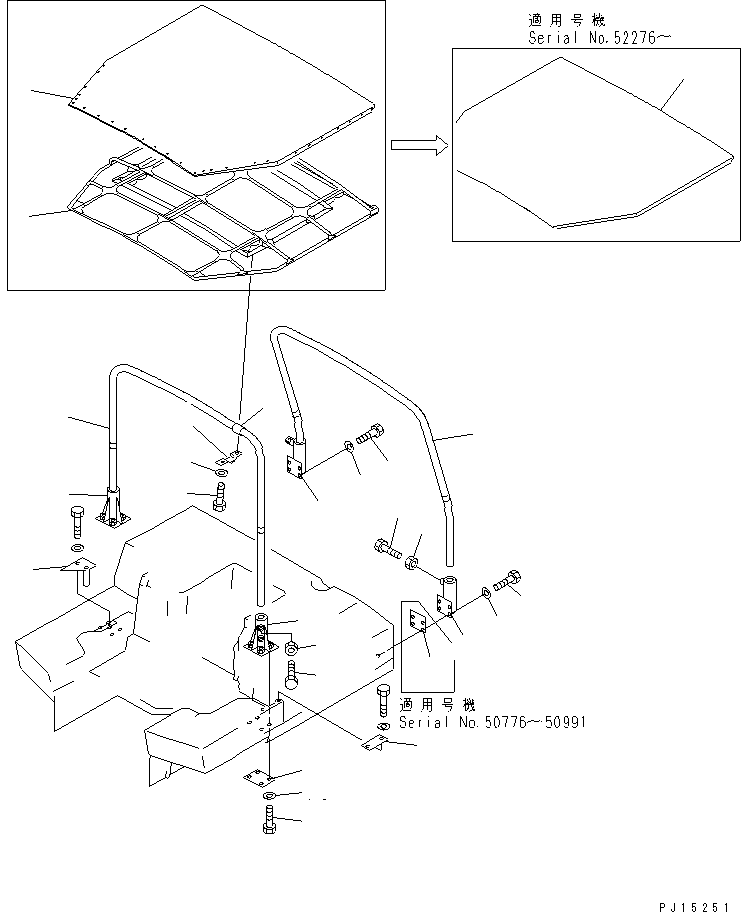 330. CANOPY [5401] - Komatsu part D155A-2 S/N 50001-UP (S6D155-4 Eng. Installed) [d155a-2c]