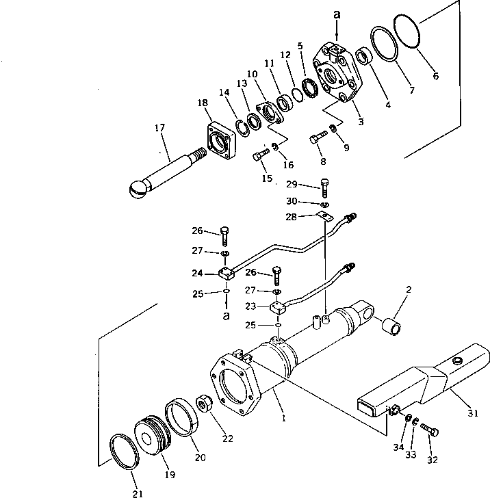 120. BLADE TILT CYLINDER [7081] - Komatsu part D155A-2 S/N 50001-UP (S6D155-4 Eng. Installed) [d155a-2c]