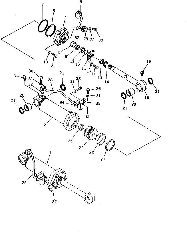 220. RIPPER LIFT CYLINDER [7511] - Komatsu part D155A-2 S/N 50001-UP (S6D155-4 Eng. Installed) [d155a-2c]