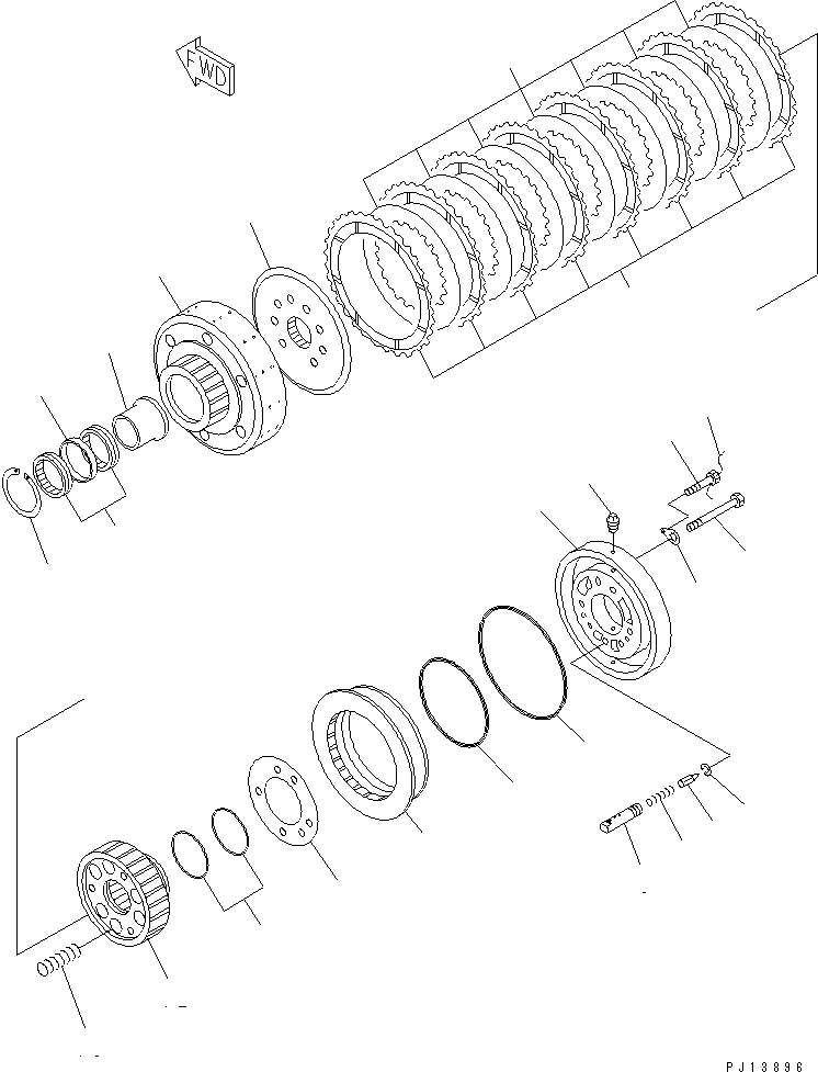 370. CLUTCH DRUM (FOR TOWING WINCH) [7711] - Komatsu part D155A-2 S/N 50001-UP (S6D155-4 Eng. Installed) [d155a-2c]