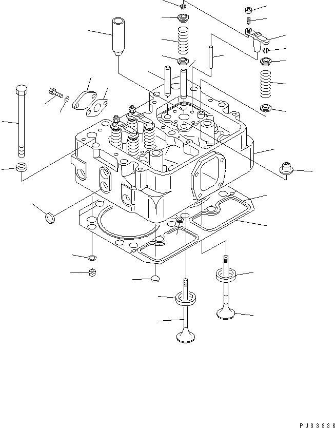 10. CYLINDER HEAD [0101] - Komatsu part D155A-2 S/N 50001-UP (S6D155-4 Eng. Installed) [d155a-2c]