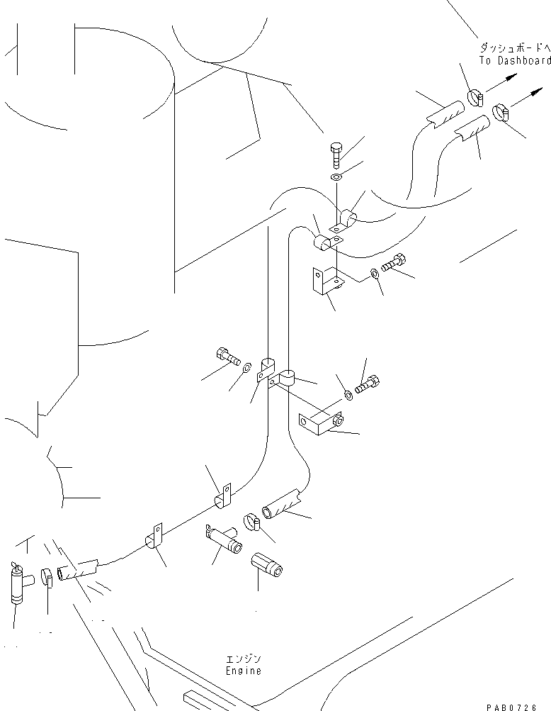 160. HEATER LINE [B0720-01A0] - Komatsu part D155A-3 S/N 60001-UP [d155a-3c]
