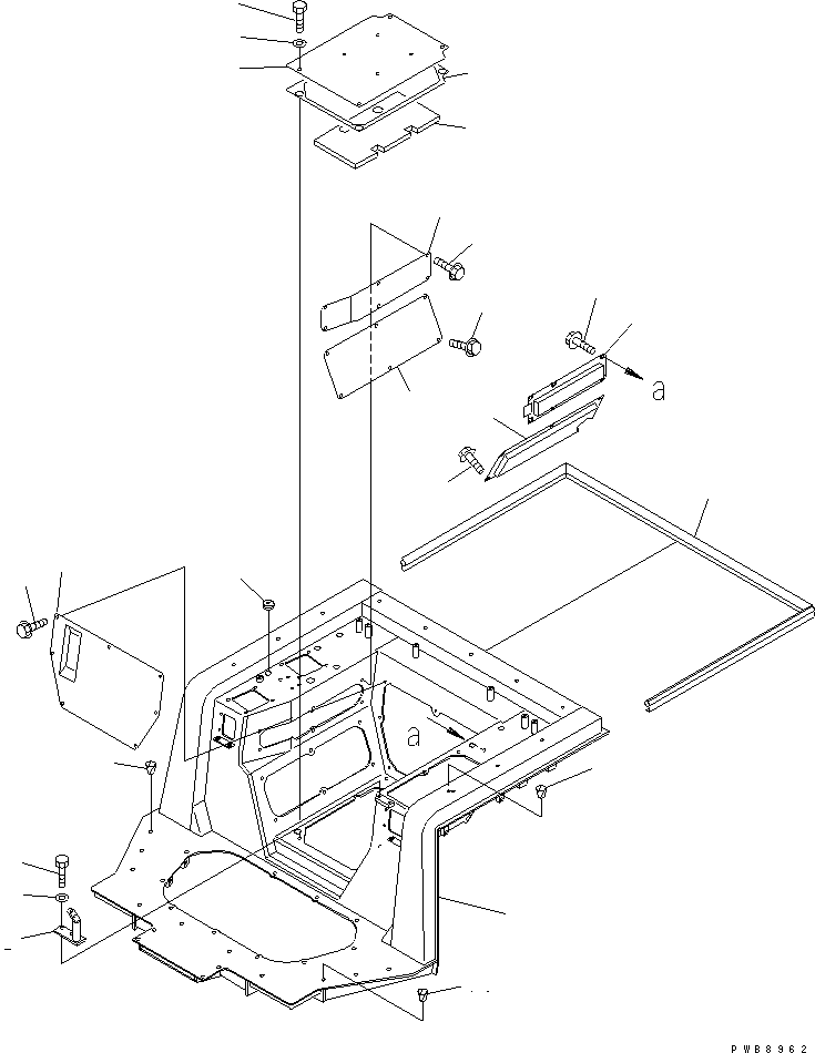 510. FLOOR FRAME (PRE HEATER) [K2110-01A2] - Komatsu part D155A-3 S/N 60001-UP [d155a-3c]