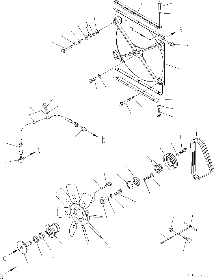 80. FAN (REVERSIBLE) [M2110-04A2] - Komatsu part D155A-3 S/N 60001-UP [d155a-3c]