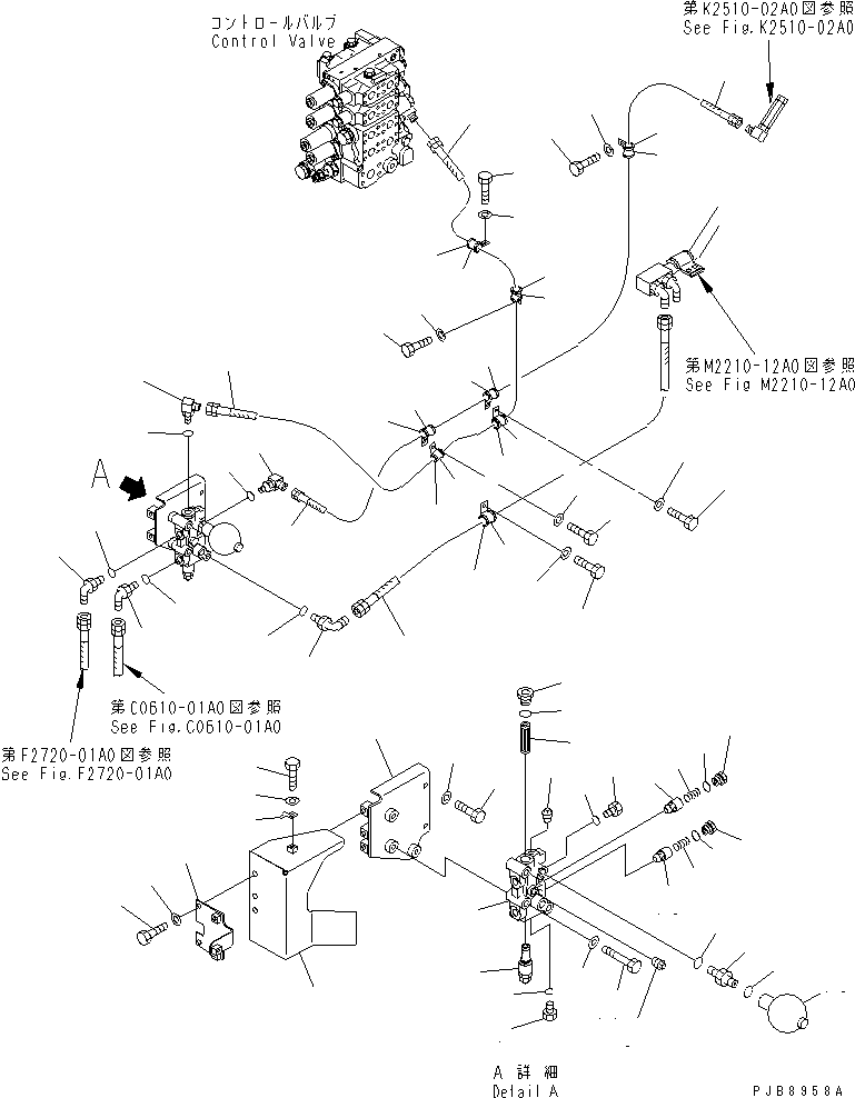 650. P.P.C. VALVE LINE (PRE HEATER) [M2210-11A3] - Komatsu part D155A-3 S/N 60001-UP [d155a-3c]