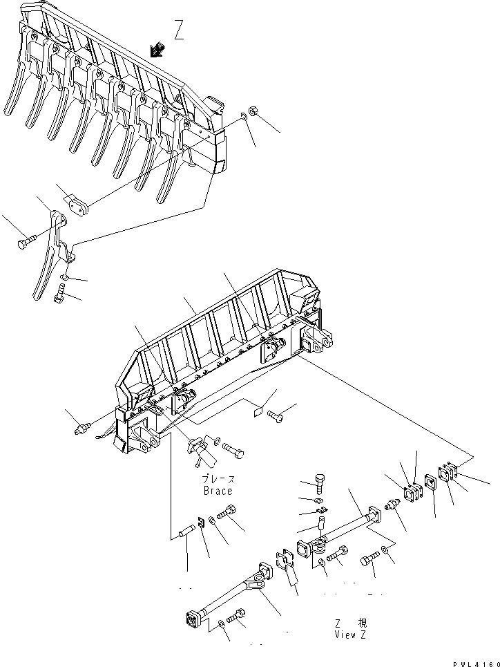 180. STRAIGHT RAKE DOZER [T2120-01B1] - Komatsu part D155A-3 S/N 60001-UP [d155a-3c]