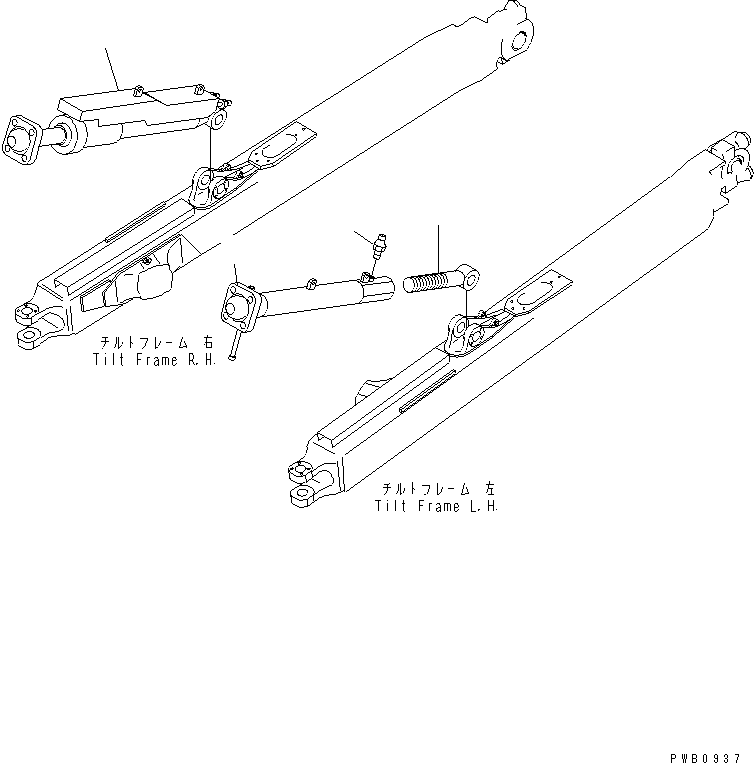 210. BLADE TILT CYLINDER AND BRACE (FOR TILT DOZER) [T2150-01A0] - Komatsu part D155A-3 S/N 60001-UP [d155a-3c]