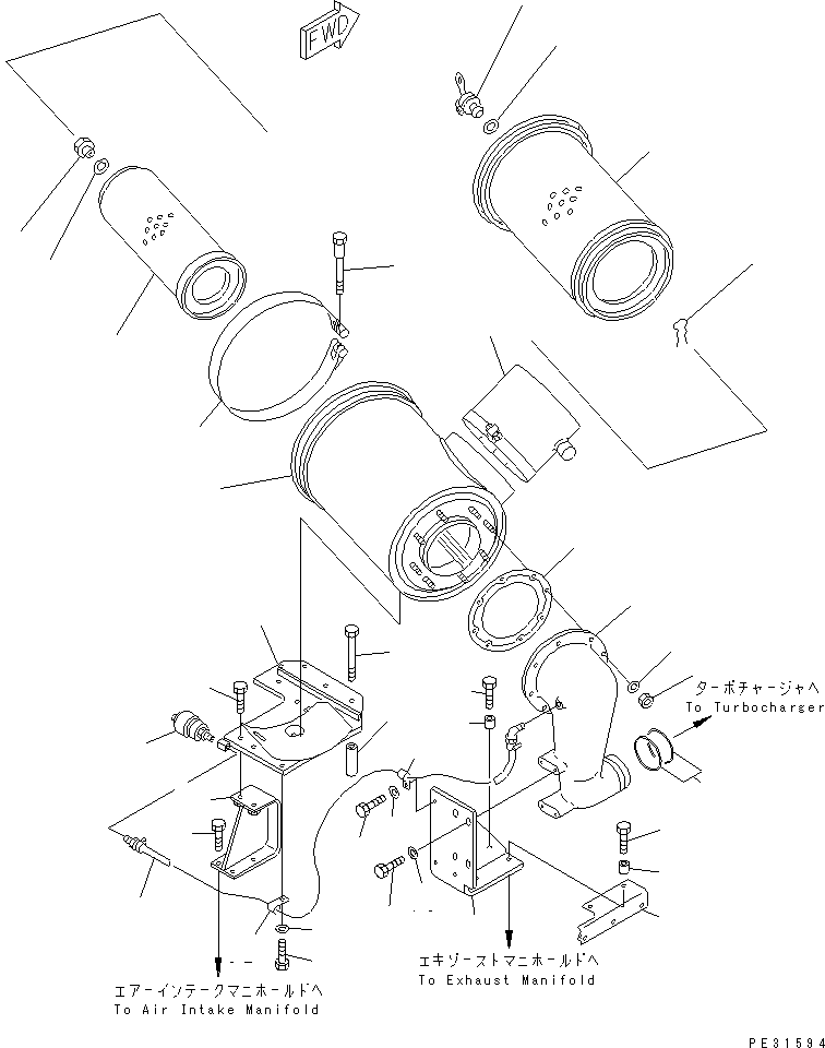 40. AIR CLEANER(#20754-) [A1410-A4C9] - Komatsu part D155A-3 S/N 60001-UP [d155a-3c]