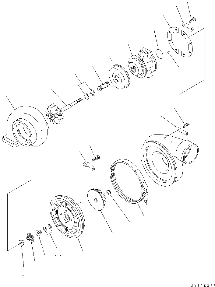 130. TURBOCHARGER (INNER PARTS) [A1530-B4D3] - Komatsu part D155A-3 S/N 60001-UP [d155a-3c]