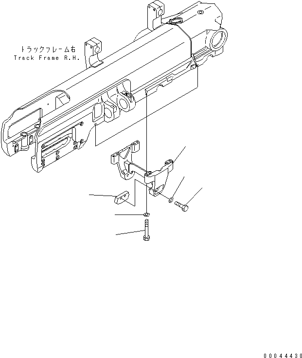 D155A-4C 00044430 RACK FRAME (R.H.) (TRACK ROLLER GUARD)