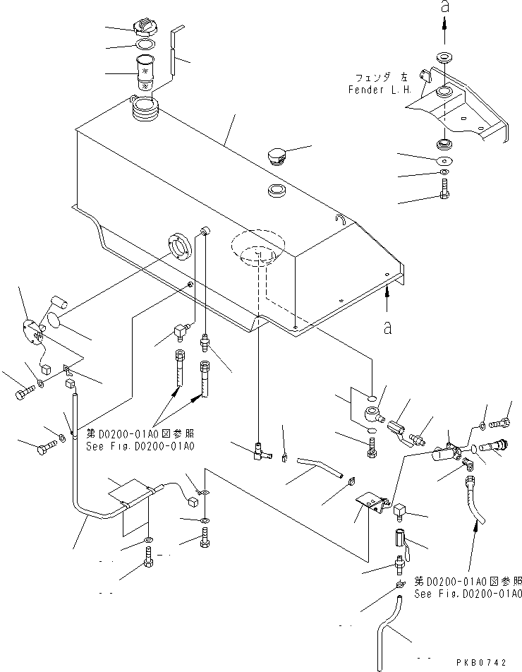 10. FUEL TANK [D0100-01A0] - Komatsu part D155A-5 S/N 65001-UP [d155a-5c]