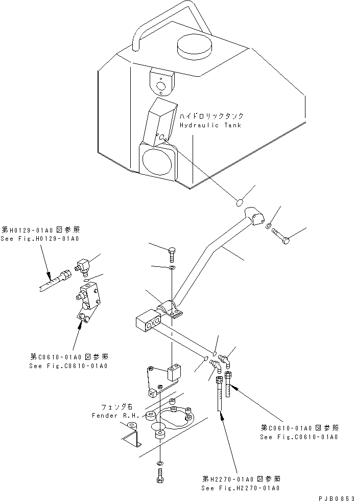 150. CHARGE PIPING (C/B) [H2270-02A0] - Komatsu part D155A-5 S/N 65001-UP [d155a-5c]