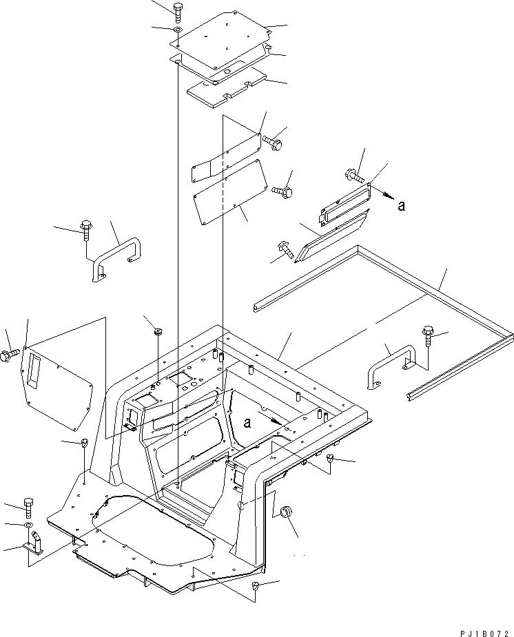 580. FLOOR FRAME (WITHOUT CAB) [K2110-01A1] - Komatsu part D155A-5 S/N 65001-UP [d155a-5c]