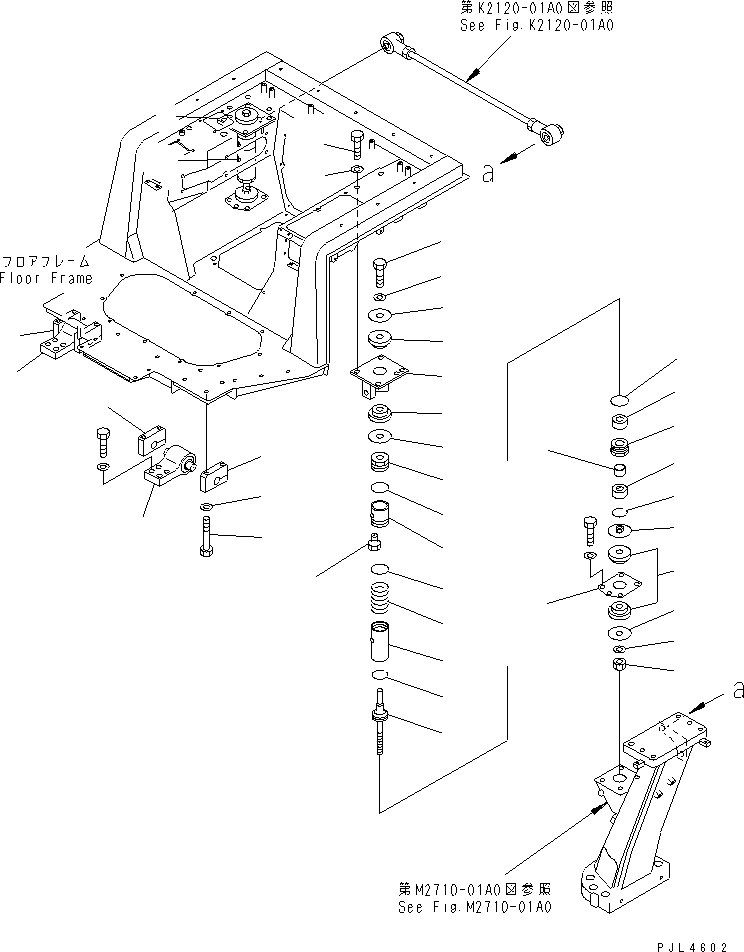 620. FL00R FRAME MOUNTING [K2110-02A0] - Komatsu part D155A-5 S/N 65001-UP [d155a-5c]