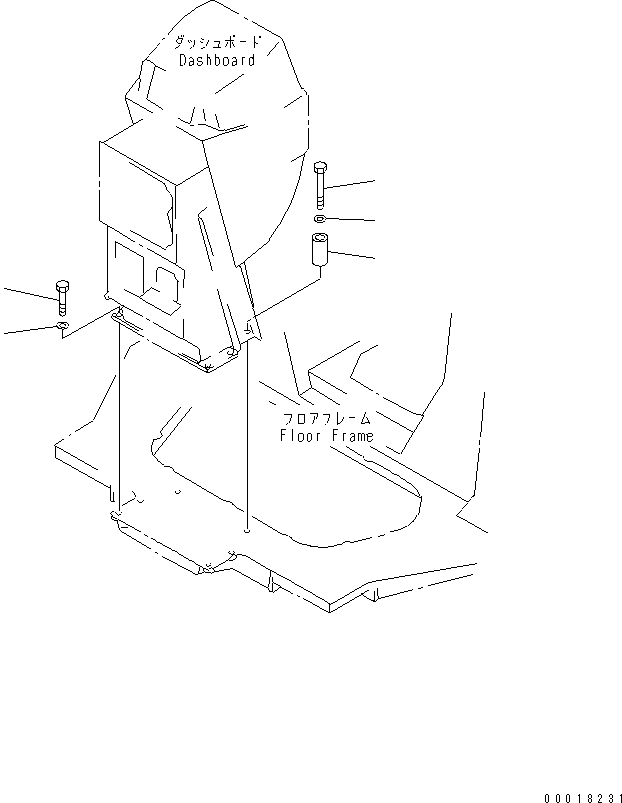 1040. DASHBOARD (MOUNTING) [K2210-04A0] - Komatsu part D155A-5 S/N 65001-UP [d155a-5c]