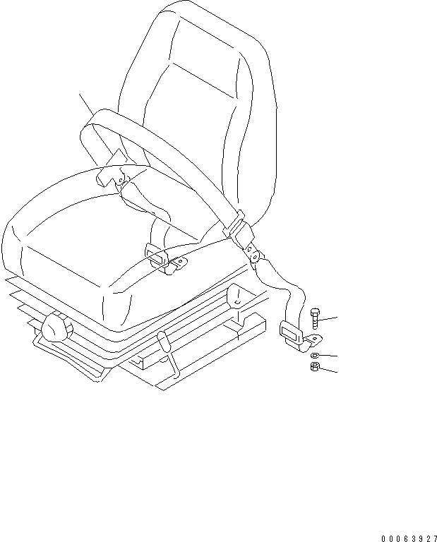 70. SEAT BELT (FOR KAB) (WITHOUT CAB) (50MM)(#85001-) [K0160-01A0] - Komatsu part D155A-6 S/N 85001-85076 [d155a-6c]