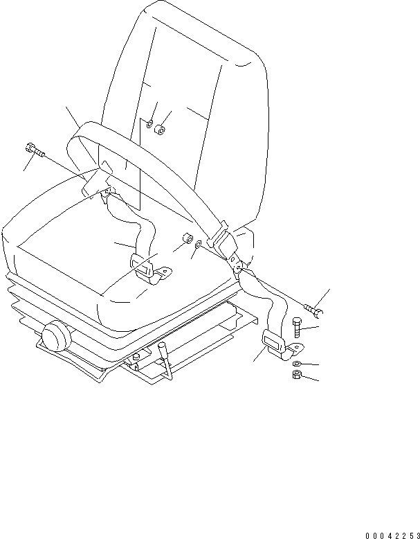 90. SEAT BELT (78MM)(#85001-) [K0160-01A2] - Komatsu part D155A-6 S/N 85001-85076 [d155a-6c]