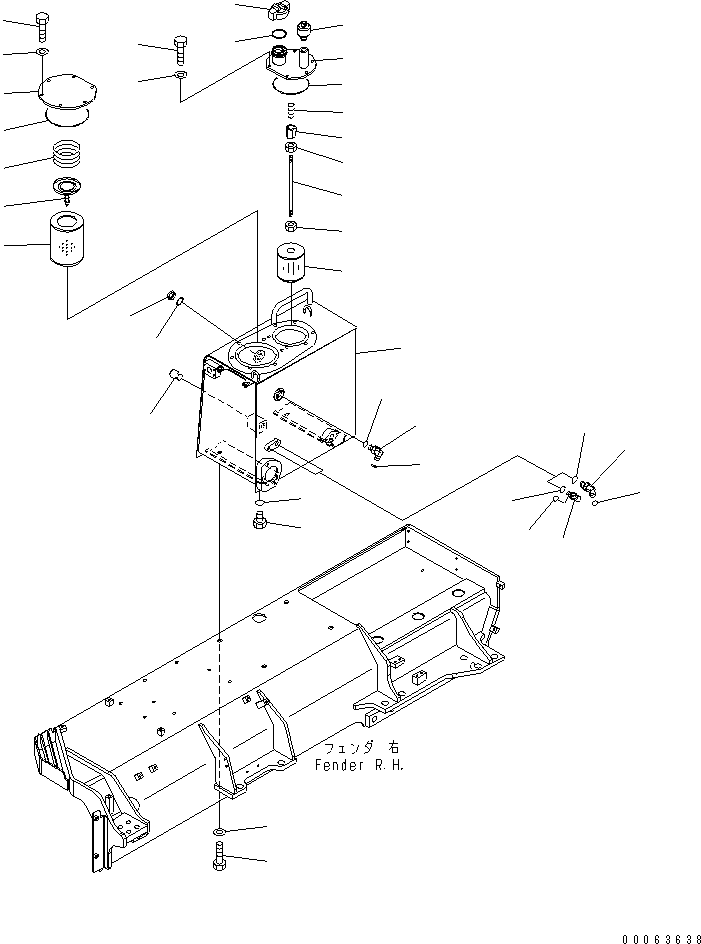 480. FENDER (HYDRAULIC TANK)(#85001-85013) [M2210-10A5] - Komatsu part D155A-6 S/N 85001-85076 [d155a-6c]
