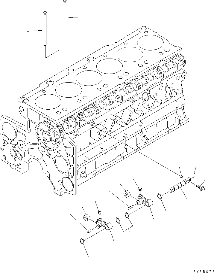 290. CAMFOLLOWER AND PUSH ROD [A2411-A4B3] - Komatsu part D155A-6 S/N 85001-85076 [d155a-6c]
